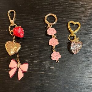 Gold and Pink bag Charm